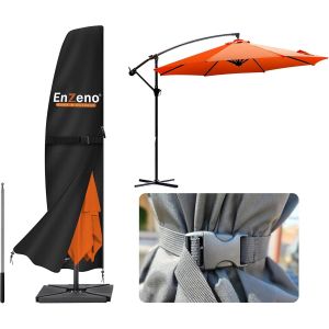 Housse Parasol Droit en Tissu Oxford 420D imperméable,Housse de Parasol 3x3,Housse de Protection Parasol 4x3,Housse de Parasol Droit avec Fermeture éclair-Noir (265 x 40/70/50 cm) - Neuf