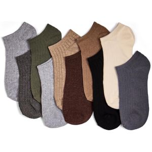 Kalanka-10 Paires Socquettes Femme &iquest; Chaussettes Basses Coton, Style Sneaker, Douces Et Invisibles - Neuf