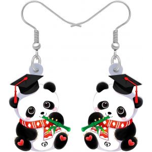 Kal-Boucles D'oreilles Panda En Acrylique Poupée Adroable Ours Brun Bijoux Panda Cadeaux Pour Femme Fille Breloques Festival - Neuf