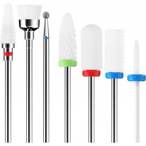 Nsiecd-Lot De 7 Embout Ponceuse Ongles Professionnel, Forets En C&eacute;ramique, Embouts C&eacute;ramiques Convient &Agrave; La Plupart Des Ponceuses Pour Ongles 3/32 Pouces - Pour Manucure Et P&eacute;dicure, Salon - Neuf