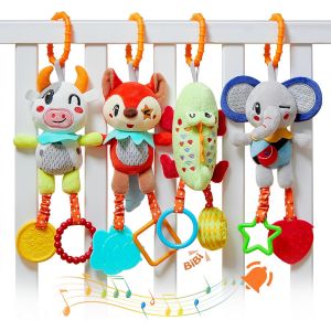 Nouvelhorizonstore-Jouets Poussette Suspendus Pour B&eacute;b&eacute; 3 6 Mois, Jouet Hochet Animaux,Jouets Sensoriels Pour Landau,Si&egrave;ge De Voiture,Peluche Jouet Naissance Berceau Pour Gar&ccedil;ons Filles, Bebe Cadeaux - Neuf