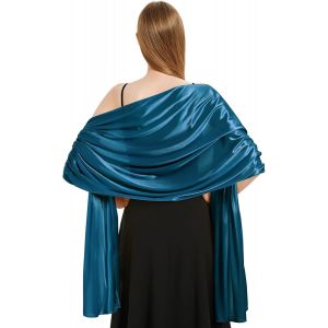 Femme Étole En Satin 200 * 70 Cm,Châles Écharpes Douces,Élégant Foulard Pashmina Grande Longues Pour Mariage Soirée Cérémonies Fêtes.[G941] - Neuf