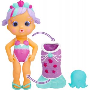 KAL-Magic Tail Mermaids Daisy Mermaid Poupée Avec Queue Brillante Amovible Et Son Ami De La Mer ; Gicle De L'Eau Et Souffle Des Bulles U2013 Jouet De Bain Et Jeu Pour Garçons Et Filles - Neuf