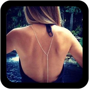 Kal-Boho Cristal Toile De Fond Y Collier Strass Dos Collier Doré Long Dos Chaîne Collier Été Corps Chaîne Bijoux Accessoires Pour Femmes Et Filles (Or) - Neuf