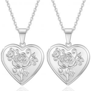 Kal-2 Pièces Collier Avec Médaillon Pour Photos Collier En Acier Inoxydable Avec Pendentif Colliers À Chaîne Avec Image Pour Femmes - Neuf