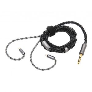 Cable de remplacement pour casque professionnel, 8 conducteurs, plaque argent, 0,78 mm, 2 broches, cable ameliore pour casque, 1,2 m - Neuf