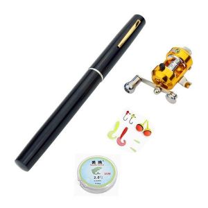 Canne À Pêche Télescopique Compacte De 1 M Avec Tambour - Design En Forme De Stylo Portable Pour Un Transport Facile Et Une Pêche Polyvalente - Neuf