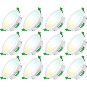 Jaenmsa Spot Led Encastrable Salle De Bain,Spots Led 230v, 10w Trou ¿ 95-105mm, Ip44, Dimmable, Spot Led Encastrable Extra Plat, Blanc Chaud 3000k Blanc Neutre 4000k Blanc Froid 6500k, Lot De 6 - Neuf