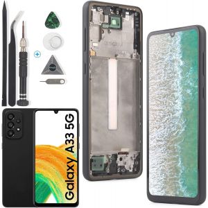 CAUC-&Eacute;cran de Rechange pour 6.4" Samsung Galaxy A33 5G A336B &Eacute;cran LCD + Vitre Num&eacute;riseur Tactile Capteur Assembl&eacute; Remplacement pour Galaxy A33 5G(Noir avec Cadre) - Neuf