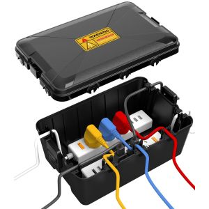 Bo&icirc;te de Protection &Eacute;tanche, IP54 Bo&icirc;te &eacute;lectrique extra-large &eacute;tanche &eacute;tanche, 32 x 22 x 13, Prises Multiples, boitier etanche electrique exterieur, Bo&icirc;te de Rangement S&eacute;curis&eacute;e Anti-Pluie,Poussi&egrave;re - Neuf