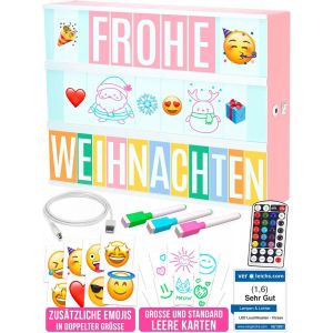 Boîte Lumineuse Rose Avec 312 Lettres,Emojis. 3 Marqueurs-Boîte Lumineuse À Led Pour La Maison Et La Décoration De La Chambre Rose - Neuf