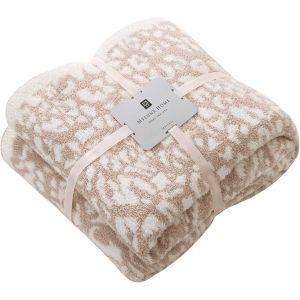 Checarzhn--No1-Couverture Réversible En Polaire, En Microfibre Ultra Douce, À Imprimé Léopard, Pelucheuse, Confortable Et C , Pour Canapé, Cha (129,5 X 160 Cm, Beige) - Neuf