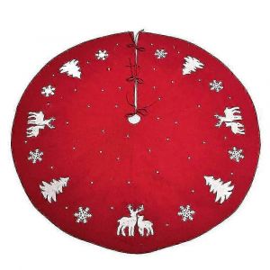 Jupe De Sapin Tricot&eacute;e De 122 Cm (48 Pouces) Avec Base En Tissu &Eacute;ponge 3d Pour Sapin De No&euml;l - Neuf