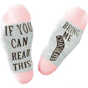 Jgd-Chaussettes De Tacos &laquo; If You Can Read This Bring Me Coffee &raquo; Pour Femme, Rose Chocolat, 2 - Neuf