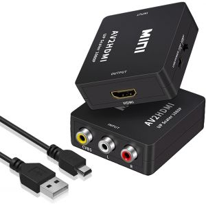 VornixorSarlshop-Adaptateur RCA vers HDMI DigitPro Convertisseur RCA vers hDmi Mini AV R-CA CVBS HD-MI,1080P Adaptateur Hdmi Adaptateur peritel hdmi Supporte PAL/NTSC Composite CVBS pour Cam&eacute;ra,Xbox, - Neuf