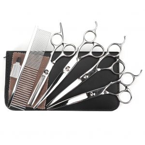 Hjlian Kit De Ciseaux De Toilettage Pour Animaux De Compagnie, Ensemble De Ciseaux De Coiffure Pour Chiens, Outils De Coupe Et D'amincissement - Neuf