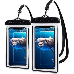 Kalanka-Lot De 2 Bandoulière Amélioré Pochette Étanche Smartphone, Ipx8 Tpu Protege Telephone Eau, Pochette Etanche Pour Iphone 16 15 14, Convient Au Style De Téléphone Universel - Neuf