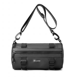 Sac a bandouliere pour homme, sac a dos rond cylindrique en nylon, sac de poitrine tendance pour tous les jours - Neuf