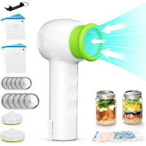 Ensemble de scellage sous vide portable,mini pompe à nourriture portable avec 10 sacs d'emballage s et 10 canettes Marson,scellant facile à sceller pour viande,légumes,conservation des - Neuf