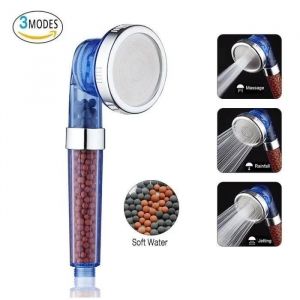 Douchette Douche A Main Pistolet Haute Pression Pomme De Douche 3 Voies avec Billes Minerales Ion pour Peau Seche - Neuf