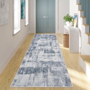 Tapis De Couloir,Antid&eacute;rapant,Lavable,Pour Salon,Entr&eacute;e,Salle De Bain,Buanderie,65 X 180 Cm,Bleu - Neuf