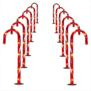 Ext&eacute;rieure Candy Cane Chemin des Marqueurs Pack de 12 pour Jardin, All&eacute;e D&eacute;cor de No&euml;l - Neuf