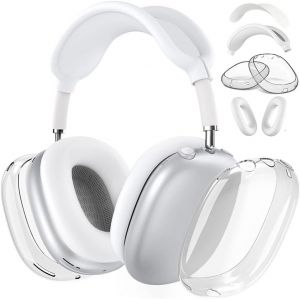 acdsgd-Coque en Silicone pour AirPods Max (2024/2020), Housses TPU Souple pour Les Coupelles d&iquest;Oreille, Housse Silicone Les Oreillettes et l&iquest;Arceau - Anti-Rayures Coque de Protection (Blanc) - Neuf