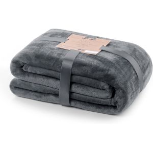 Couverture Polaire Microfibre 160x210 Cm Douce Et Chaude Monocolor Mic Gris Fonc&eacute; - Neuf