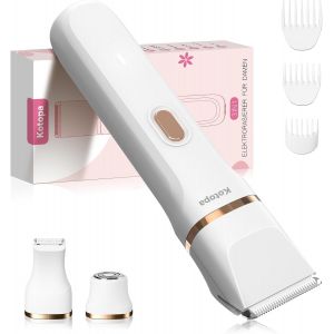 Rasoir &Eacute;lectrique Femme, Tondeuse F&eacute;minin Intime Pour Maillot, Visage Et Corps, Tondeuse Bikini Femmes Sans Fil, Imperm&eacute;able & Doux Pour La Peau(Blanc) - Neuf