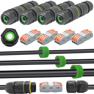 Bo&icirc;te de jonction &eacute;tanche Connecteur de c&acirc;ble ext&eacute;rieur Nouveau connecteur IP68 Coupleur de manchon externe 5mm-14mm (Pack de 4) - Neuf