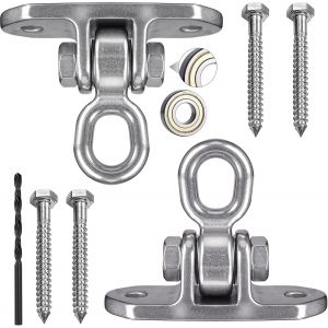 Ulteronixshop-2 Pi&egrave;ces Crochet Plafond,360&deg; Rotation Suspension Crochet Bascule Crochet Pour Hamac En Acier Inoxydable Haut De Gamme Avec Roulement Pour Fauteuil Suspendu Sling Yoga,Capacit&eacute; De 680 K - Neuf