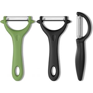 Kalanka-Eplucheur Cuisine,3pcs Econome Legumes Inox &Eacute;plucheur Pomme Universel Ergonomique Avec Lame Tranchante Qui Ne Rouille Pas Et N'oxyde Pas Les Aliments - Neuf