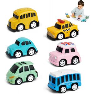 ERYI-Jouets Véhicules À Friction - 6 Pièces Mini Voitures En Métal À Tirer - Pull Back Voiture Pour Enfants Âgés De 3 À 12 Ans, Filles, Garçons - Neuf