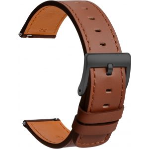 Ersan-Tstrap Bracelet Montre Cuir 20mm - Bracelet De Montre &Agrave; D&eacute;gagement Rapide Marron Doux - Bracelets De Montres De Sport Pour Hommes Femmes - Bracelet De Montre Intelligente - 18mm 19mm 21mm 22mm - Neuf