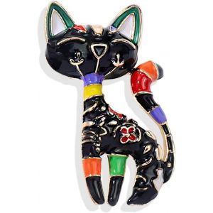 Kjdal-Épingle Broche Chat Strass Diamant Cristal Chaton Épingle Émail Animal Classique Chat Épingle De Revers Badges Costume Pull Écharpe Accessoires Bijoux Pour Femmes Animaux De Compagnie - Neuf