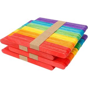 Tianyi-200 Bâtonnets De Glace En Bois Naturel Multicolor - Batonnet Bois 114x9mm Pour Artisanat, Décoration Et Abaisse Langue Baguette Bois Polyvalent, Idéal Pour Bricolage Et Épilation - Neuf