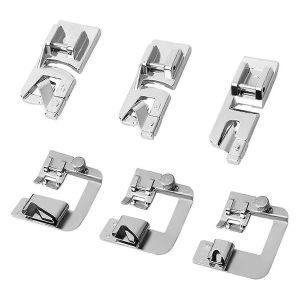 6 Pcs Ourlet Roul&eacute; Pied-De-Biche, Kit De Pied D'ourlet Pour La Couture Ourleur Roul&eacute; Pied-De-Biche Pour Chanteur, - Neuf