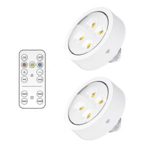 Rondelle Lumineuse À Led Alimentée Par Batterie Avec Télécommande,Base À Vis E26 Pour Appliques Murales - Neuf
