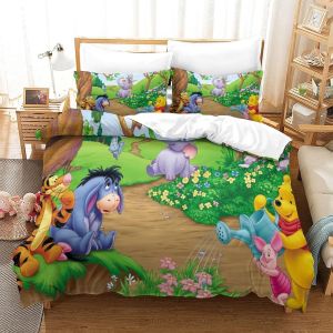 Winnie The Pooh Ensemble De Literie Imprim&iquest;&iquest; En D Parure De Lit Housse De Couette Cartoon,Sets De Housse Couette En Microfibre,Doux Et Confortable Sing - Neuf