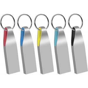 Astbull Lot De 5 Cl&eacute;s Usb 2.0 De 32 Go De Stockage De Donn&eacute;es Externes Pour Pc Portable (Bleu, Rose, Vert, Rouge, Noir) (32 Go) - Neuf