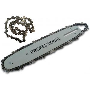 POPU-Barre +2 Chaînes Pour Tronçonneuse 25 Cc Modèle 25 Cm - Étape 3/8" - Goélette 0.050''/1.3Mm - Nombre De Maillots 40 - Neuf