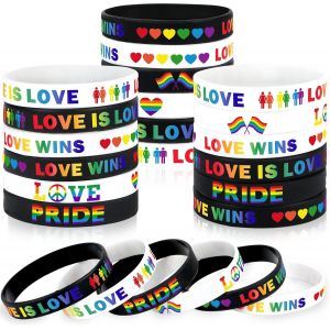Kal-42 Pi&egrave;ces Bracelets En Silicone Arc-En-Ciel Gay Pride Bracelets En Caoutchouc De Soutien Lgbt Pour Les D&eacute;corations De D&eacute;fil&eacute;s Du Jour Du Mois De La Fiert&eacute; Accessoires De F&ecirc;te Fournitures - Neuf