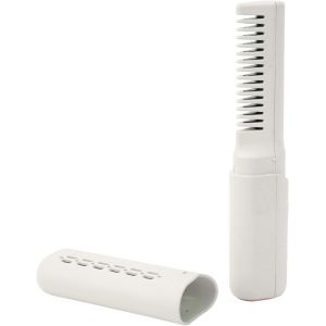 Ksfal-Brosse Lissante Sans Fil,Brosse Lissante Portable Avec 3 Températures Réglables,Mini Brosse Lissante Pour Le Voyage,Lisseur De Cheveux À Peigne Chaud Pour Les Femmes (Kaki) - Neuf