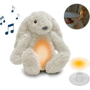 - Ro Le Lapin | Aide Au Sommeil Pour Bébé Avec Batterie Rechargeable Veilleuse Multicolore, Sons Apaisants, Capteur De Pleurs, Arrêt Automatique & Charge Usb-C (Blanc) - Neuf