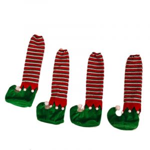 4pcs de No&euml;l Pr&eacute;sident de la Jambe Couvre(Elfes Verts) No&euml;l Pr&eacute;sident de la Jambe Chaussette de No&euml;l antid&eacute;rapant pied de Chaise Couvre pour les f&ecirc;tes de No&euml;l, des D&eacute;corations de Table, D&eacute;corations - Neuf