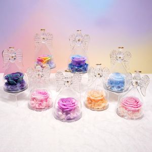 Eternal Rose Gift For Women,Eternal Flower Gift Birthday Woman Wedding,Eternal Rose Guardian Angel Figurine Gift Mum Granny Belle M&egrave;re Christmas Valentine's Day Mother's Day.[S122] - Neuf