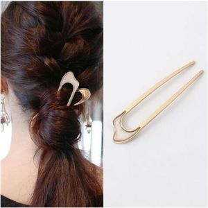 &Eacute;pingle &Agrave; Cheveux En Forme De U En M&eacute;tal Pour Chignon - Barrette &Agrave; Chignon Minimaliste - Pince &Agrave; Cheveux Fran&ccedil;aise &Agrave; 2 Broches - Accessoires Pour Cheveux Pour Femmes Et Filles (Style D) - Neuf
