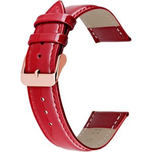 Kal-Bracelet De Montre En Cuir Véritable Brillant Pour Hommes Femmes Noir Bleu Rouge Avec Boucle Argent Or Rose 12mm 14mm 16mm 18mm 20mm 22mm - Neuf