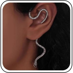 Kal-Boucles D'oreilles Punk Serpent Boucles D'oreilles Argent Serpent Boucles D'oreilles Gothique Serpent Grimpant Boucles D'oreilles Vintage Serpent Pas De Piercing Boucles D'oreilles Wrap Cuff - Neuf