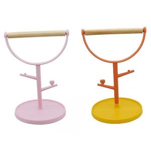 Lot De 2 Perchoirs En Bois Pour Perroquets ¿ Jouet De Bureau Amusant Et Sûr Pour Oiseaux, Idéal Pour Les Perroquets Et Les Inséparables, Encourage Le Jeu Et L'exercice - Neuf